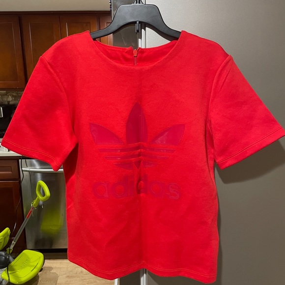 Adidas Trefoil Logo Womens Short Sleeve Half Zip Tee Top T-Shirt AY6728 Size XS - Picture 3 of 6